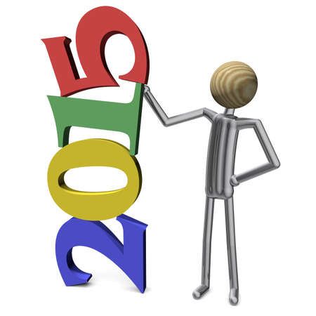 Year 2015 in colored numbers with hardheadの写真素材