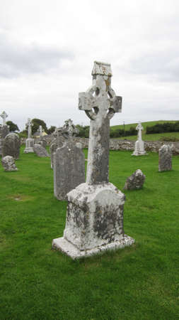 Cross on a Headstoneの写真素材