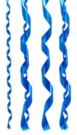 Isolated image of blue ribbons on white backgroundの写真素材