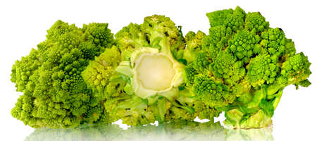 isolated image of romanesco cabbage on a white backgroundの写真素材