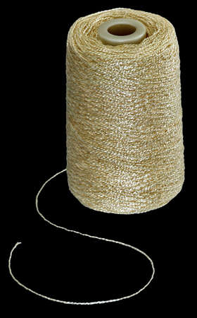 Isolated image of thread  on a black backgroundの写真素材