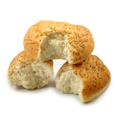 Isolated image of buns on a white backgroundの写真素材