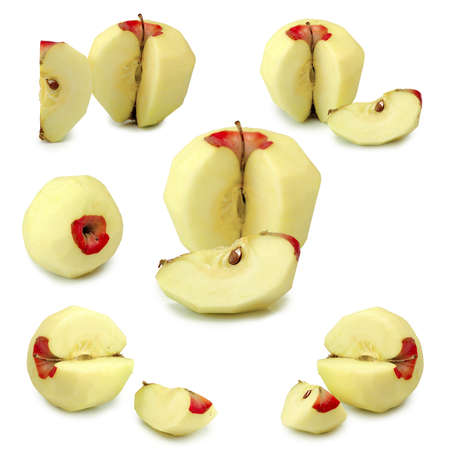Isolated image of apples on white backgroundの写真素材