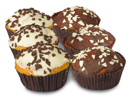 Isolated image of cakes on a white backgroundの写真素材