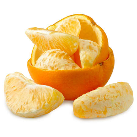 Isolated image of a tangerine on a white backgroundの写真素材