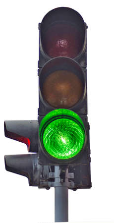 Isolated image of traffic lights on a white backgroundの写真素材