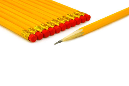 Isolated image of many pencils on white backgroundの写真素材