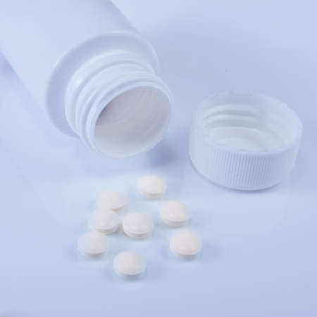 image of pill in white bottleの写真素材