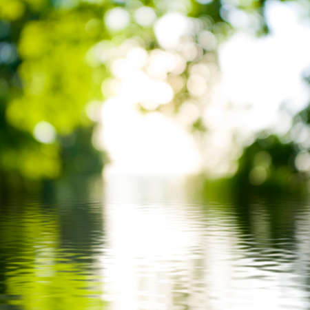 image of water surface on blurred green backgroundの写真素材