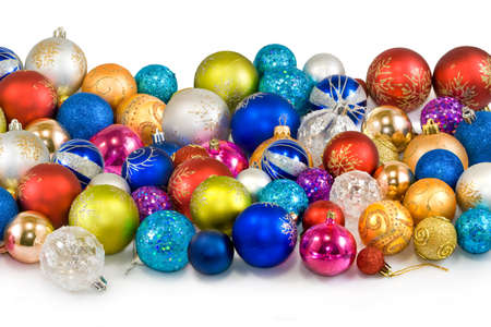 image of many Christmas tree decorations closeupの写真素材
