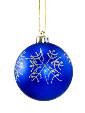 Isolated image of blue Christmas ballの写真素材