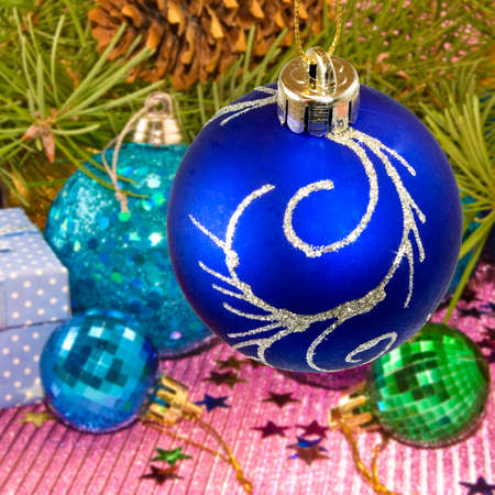 Image of many bright Christmas toysの写真素材