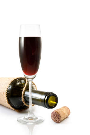 image of bottle and glass of wineの写真素材