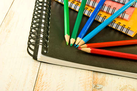 image of a notebook and pencil closeupの写真素材