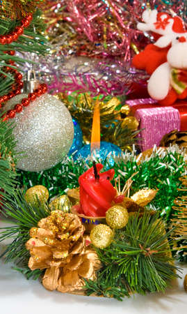 image of different Christmas dekorations closeupの写真素材