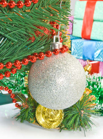 Christmas decoration on white backgroundの写真素材