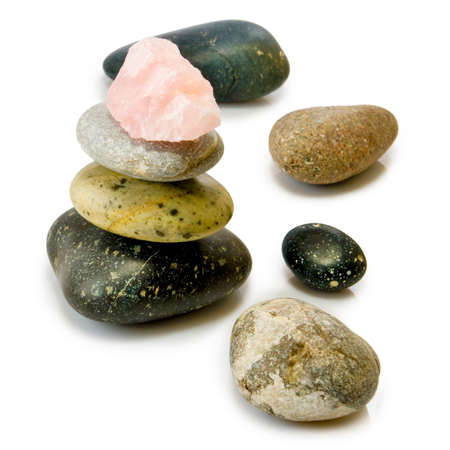isolated image of pyramid of stones closeupの写真素材