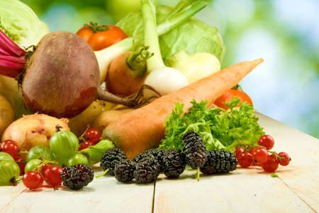image of different vegetables on green background closeupの写真素材