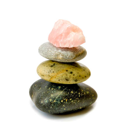 isolated image of pyramid of stones closeupの写真素材