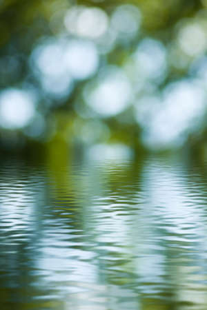 abstract image of a green natural background over the waterの写真素材