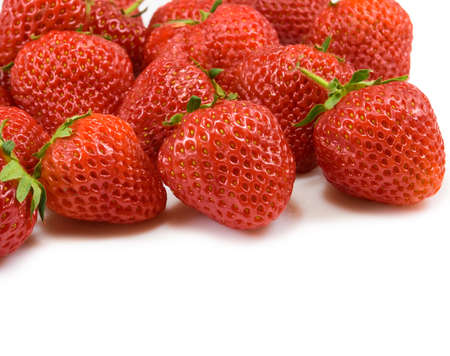 image of strawberries on white background closeupの写真素材