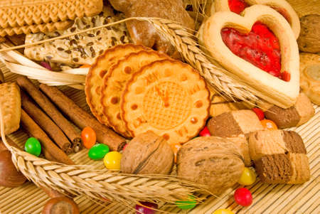 image of different cookies closeupの写真素材
