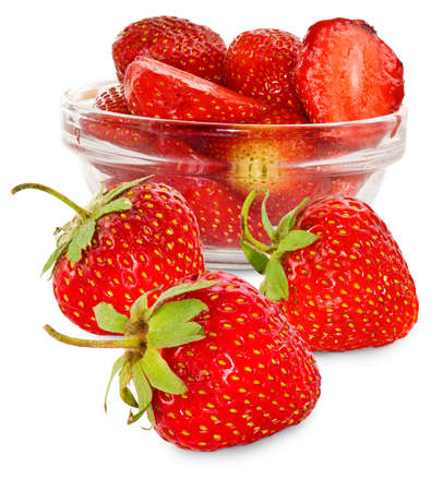 Isolated image of many strawberriesの写真素材