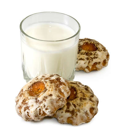 Isolated image of milk and cookiesの写真素材