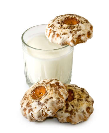 Isolated image of milk and cookiesの写真素材
