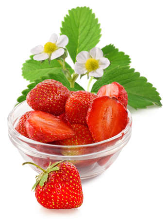 Isolated image of many strawberriesの写真素材