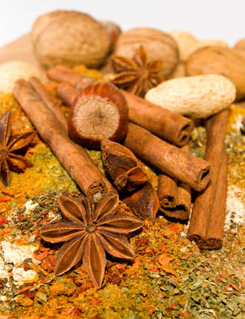 image of different spices closeupの写真素材