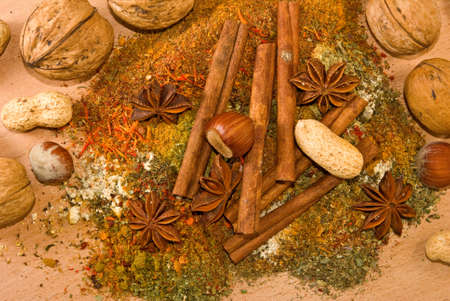 Image of various spices closeupの写真素材