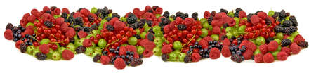 isolated image many berries on a white backgroundの写真素材