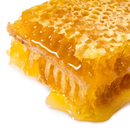 Isolated image of honey on a white backgroundの写真素材