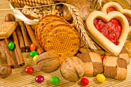 image of many cookies closeupの写真素材