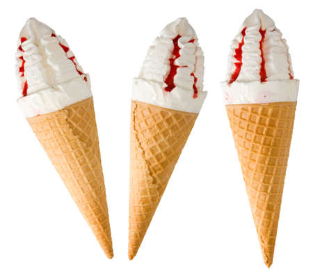 isolated image of three ice creamsの写真素材