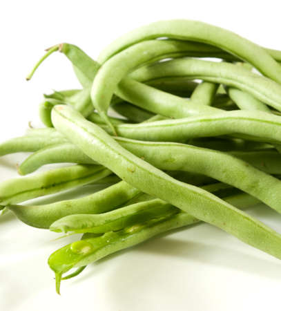 Isolated image of green beans on white background