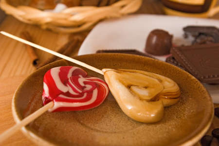 image of delicious chocolates on the table closeupの写真素材