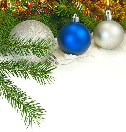 Isolated image of a Christmas balls on a white background close-upの写真素材
