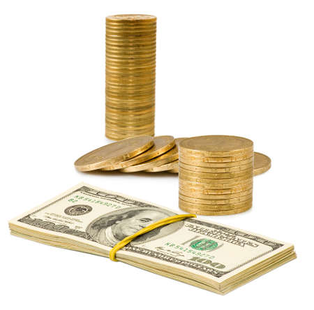 image of money on a white background close-upの写真素材