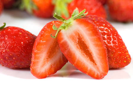 Isolated image of  strawberry on a white background closeupの写真素材