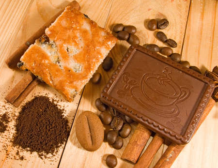 Image of cookies,cinnamon, coffee beans close-upの写真素材