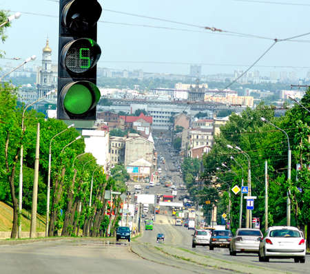 traffic light on the street background