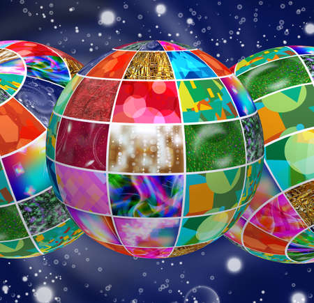 Isolated image of colored balls closeup