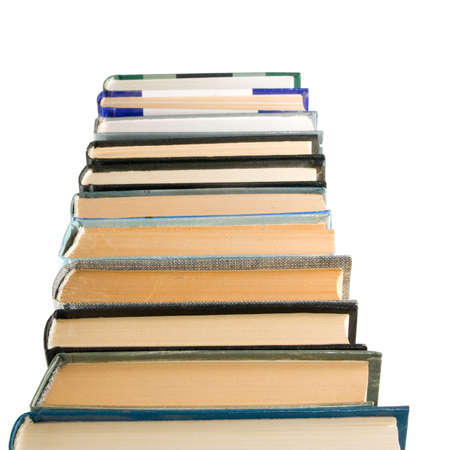 isolated image of many books closeupの写真素材