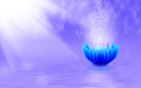 image of a stylized lotus flower in the water closeupの写真素材