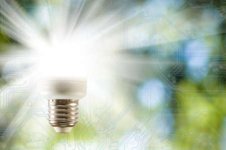 image of included lamp on a green background close-up