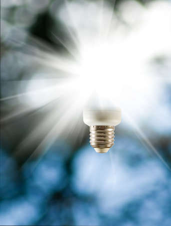 image of included lamp on a green background close-up