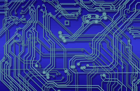 abstract image of microcircuit against a blue background close upの写真素材