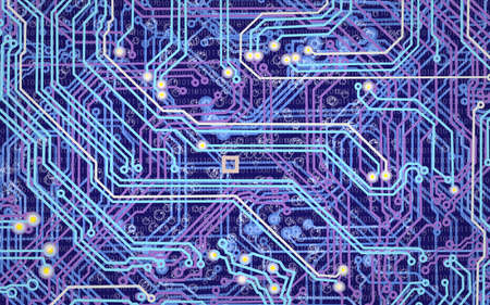 abstract image of microcircuit against a blue backgroundの写真素材